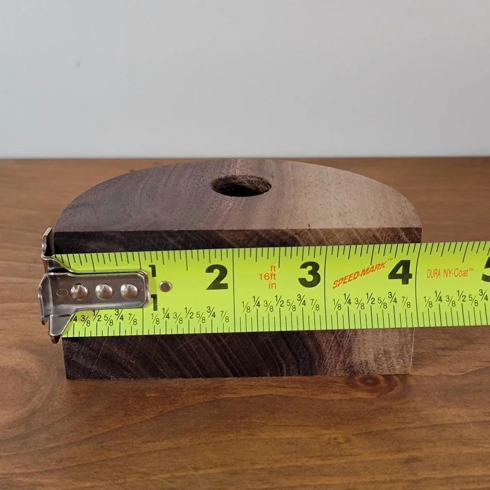 Handmade Semicircle Walnut Wood Crystal Sphere Stand Air Plant Holder Natural